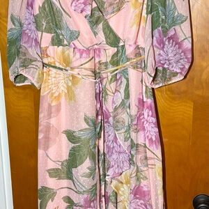 Danny & Nicole Pink and Green Floral Dress